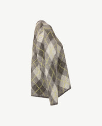 Le Comte - Damespullover - Ronde hals - Ruit grijs met yellow en off-white