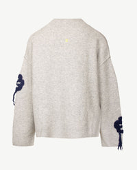 Le Comte - Damespullover - Ronde hals - Grijs met navy achterkant