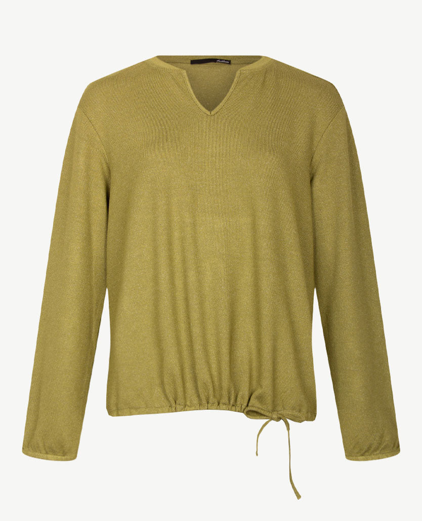 Le Comte - Lichte pullover - Ronde hals - Mosgroen met glansdraadje