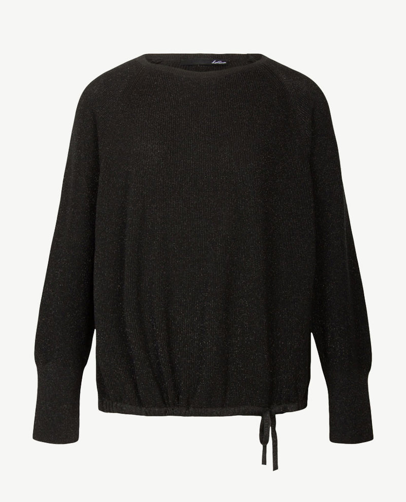 Le Comte - Lichte pullover - Ronde hals - Glansdraad zwart