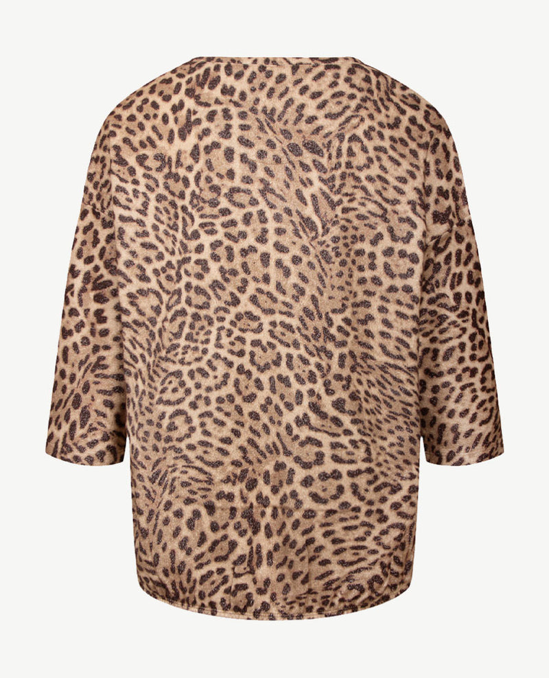 Le Comte - Lichte pullover blouson - Ronde hals - Tijgerprint