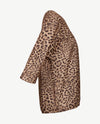 Le Comte - Lichte pullover blouson - Ronde hals - Tijgerprint