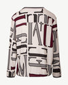 Le Comte - Dunne pullover - Ronde hals - Bordeaux met grijzen en off-white en zwart