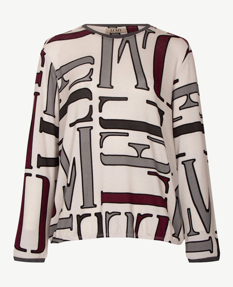 Le Comte - Dunne pullover - Ronde hals - Bordeaux met grijzen en off-white en zwart