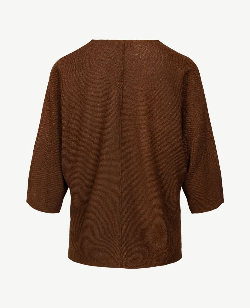Le Comte - Lichte pullover - v-hals - Glans choco