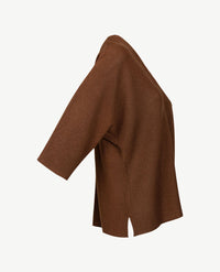 Le Comte - Lichte pullover - v-hals - Glans choco