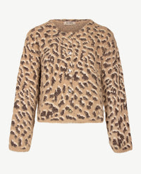 Le Comte - Kort gebreid vest - 'Chanel' - Panterprint