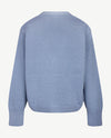 Le Comte - Kort gebreid vest - Ice blue met glans