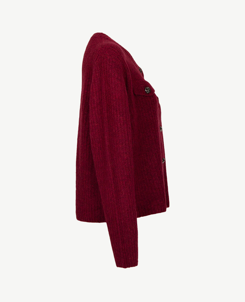 Le Comte - Kort gebreid vest - Bordeaux