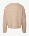 Le Comte - Kort gebreid vest - Beige mêlée met glitters