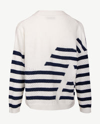 Gollé Haug - Vest met knopen - Ajour wit met Navy