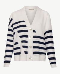 Gollé Haug - Vest met knopen - Ajour wit met Navy