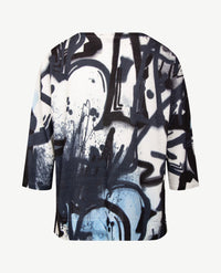 Gollé Haug - Lichte pullover ronde hals - Navy met blauwen en wit