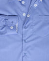 No Buttons®  by D.Y.P - Overhemd zonder knopen - Patrick - Uni blauw met werkje in kraag