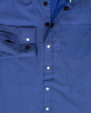 No Buttons®  by D.Y.P - Overhemd zonder knopen - XL mouwen - William - Marineblauw met wit stipje