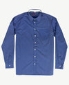 No Buttons®  by D.Y.P - Overhemd zonder knopen - XL mouwen - William - Marineblauw met wit stipje