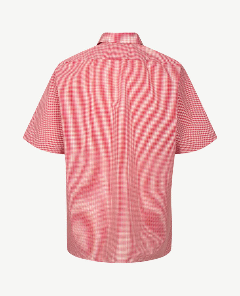 No Buttons®  by D.Y.P - Overhemd zonder knopen - korte mouwen - James - Rood wit ruitje