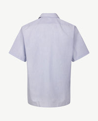 No Buttons®  by D.Y.P - Overhemd zonder knopen - korte mouwen - James - Smal streepje blauw
