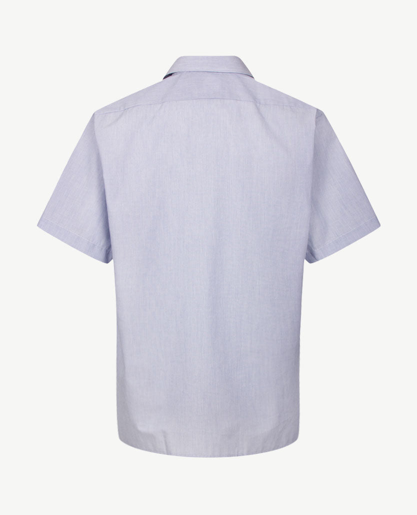 No Buttons®  by D.Y.P - Overhemd zonder knopen - korte mouwen - James - Smal streepje blauw