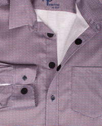 No Buttons®  by D.Y.P - Overhemd met klittenbandsluiting - Patrick - Werkje marine met cognac