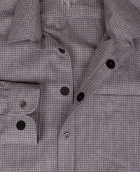 No Buttons®  by D.Y.P - Overhemd met klittenbandsluiting - Patrick - Pied de poule - grijzen