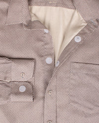 No Buttons®  by D.Y.P - Overhemd met klittenbandsluiting - Patrick - Dessin beige