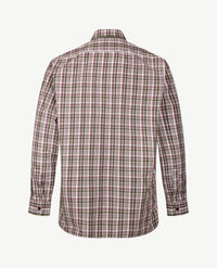 No Buttons®  by D.Y.P - Overhemd met klittenbandsluiting - Patrick - Ruitje bordeaux met groen en wit