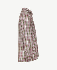 No Buttons®  by D.Y.P - Overhemd met klittenbandsluiting - Patrick - Ruitje bordeaux met groen en wit