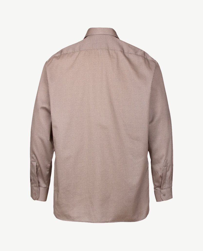 No Buttons®  by D.Y.P - Overhemd met klittenbandsluiting - Patrick - Dessin beige