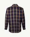 No Buttons®  by D.Y.P - Overhemd met klittenbandsluiting - Patrick - Ruit navy met beige en cognac