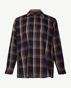 No Buttons®  by D.Y.P - Overhemd met klittenbandsluiting - Patrick - Ruit navy met beige en cognac
