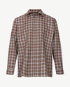 No Buttons®  by D.Y.P - Overhemd met klittenbandsluiting - Patrick - Ruitje grijzen met cognac en iets geel