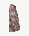 No Buttons®  by D.Y.P - Overhemd met klittenbandsluiting - Patrick - Ruitje grijzen met cognac en iets geel