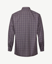 No Buttons®  by D.Y.P - Overhemd met klittenbandsluiting - Patrick - Ruit, marine met grijs en wit