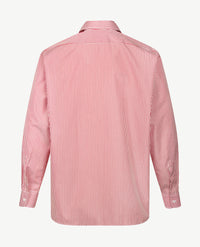 No Buttons®  by D.Y.P - Overhemd met klittenbandsluiting - Patrick - Streep donkerrood met wit