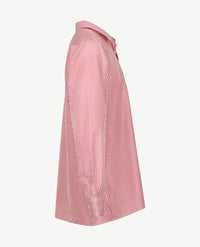 No Buttons®  by D.Y.P - Overhemd met klittenbandsluiting - Patrick - Streep donkerrood met wit