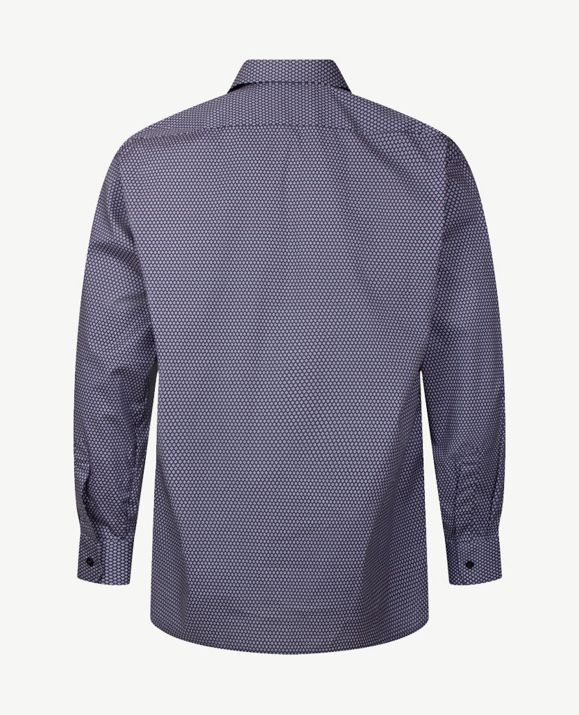 No Buttons®  by D.Y.P - Overhemd met klittenbandsluiting - Patrick - Werkje Navy met wit