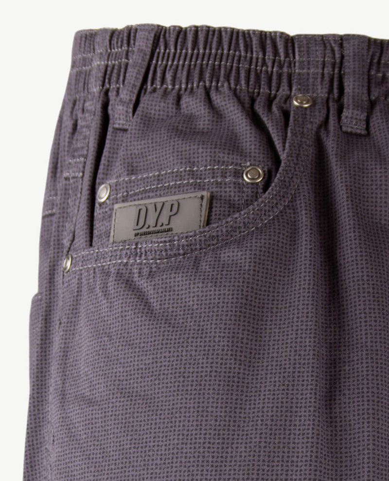 D.Y.P. - Oliver - Elastische band - Katoen - 5-pocket - Structuurtje blauw en navy