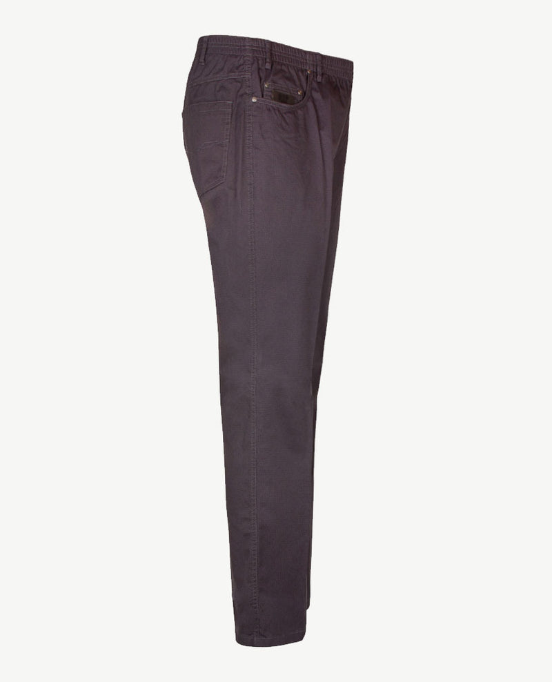 D.Y.P. - Oliver - Elastische band - Katoen - 5-pocket - Structuurtje blauw en navy