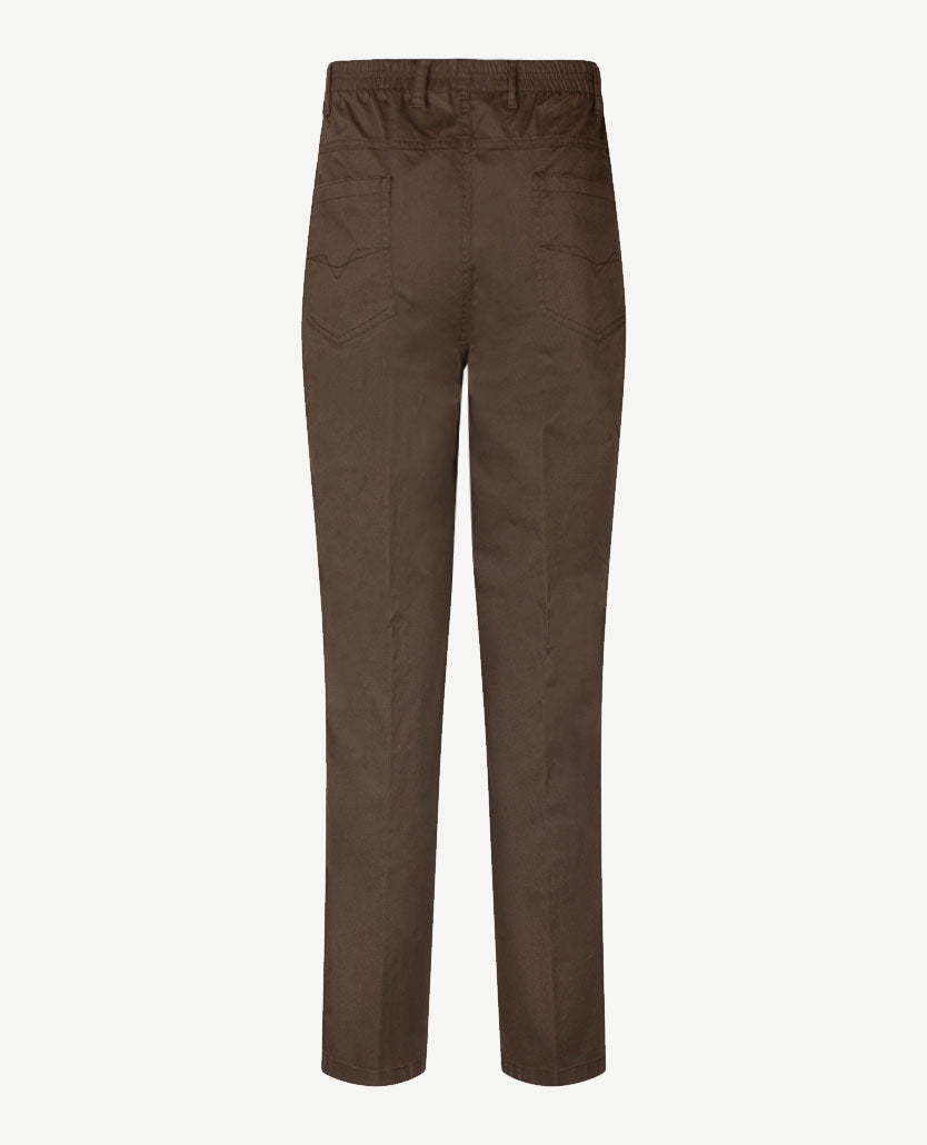 D.Y.P. - Oliver - Elastische band - Katoen - 5-pocket - Structuurtje taupe
