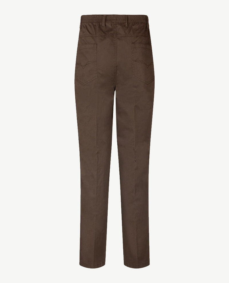 D.Y.P. - Oliver - Elastische band - Katoen - 5-pocket - Structuurtje taupe