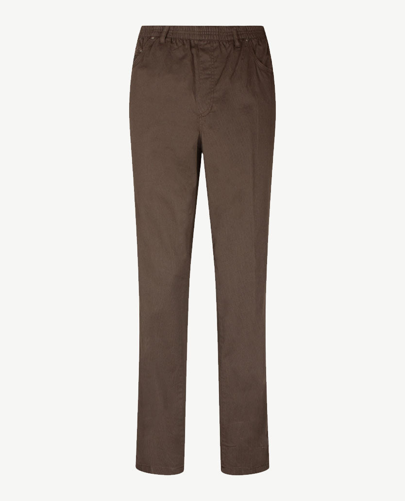 D.Y.P. - Oliver - Elastische band - Katoen - 5-pocket - Structuurtje taupe