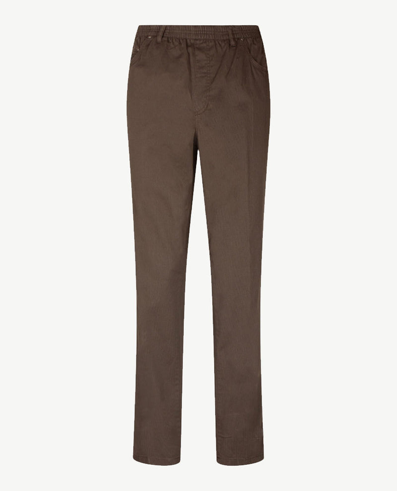 D.Y.P. - Oliver - Elastische band - Katoen - 5-pocket - Structuurtje taupe