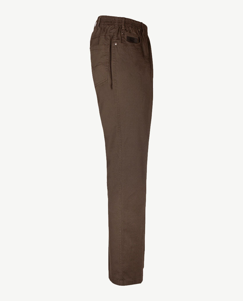 D.Y.P. - Oliver - Elastische band - Katoen - 5-pocket - Structuurtje taupe