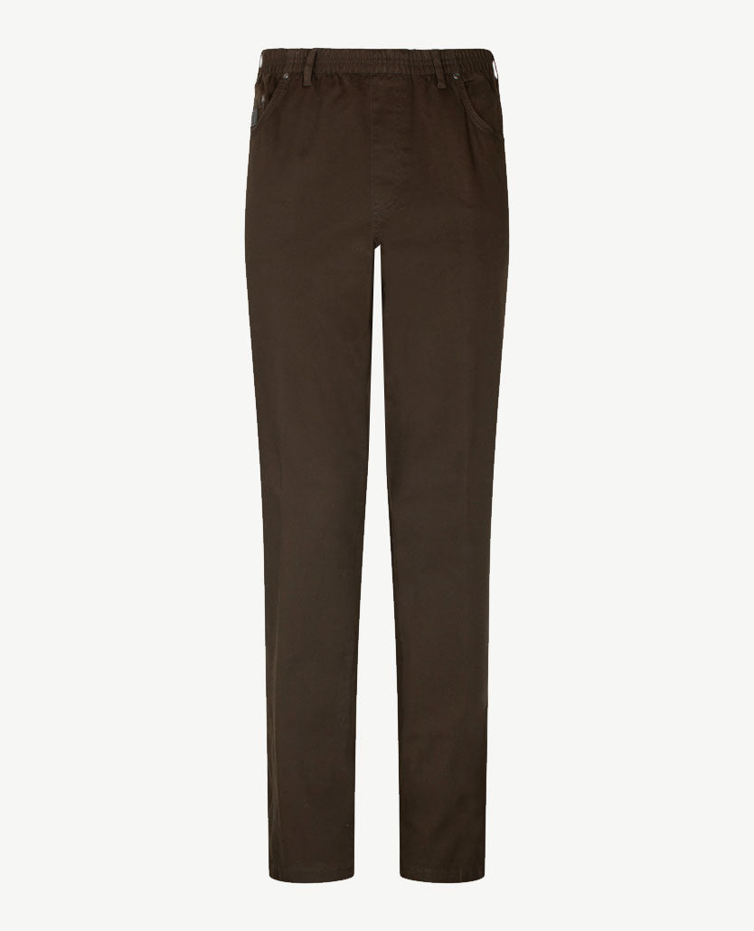 D.Y.P. - Oliver - Elastische band - Katoen - 5-pocket - Choco bruin