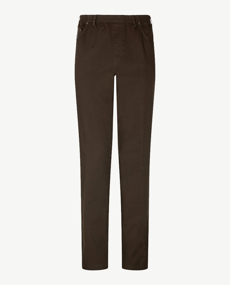D.Y.P. - Oliver - Elastische band - Katoen - 5-pocket - Choco bruin