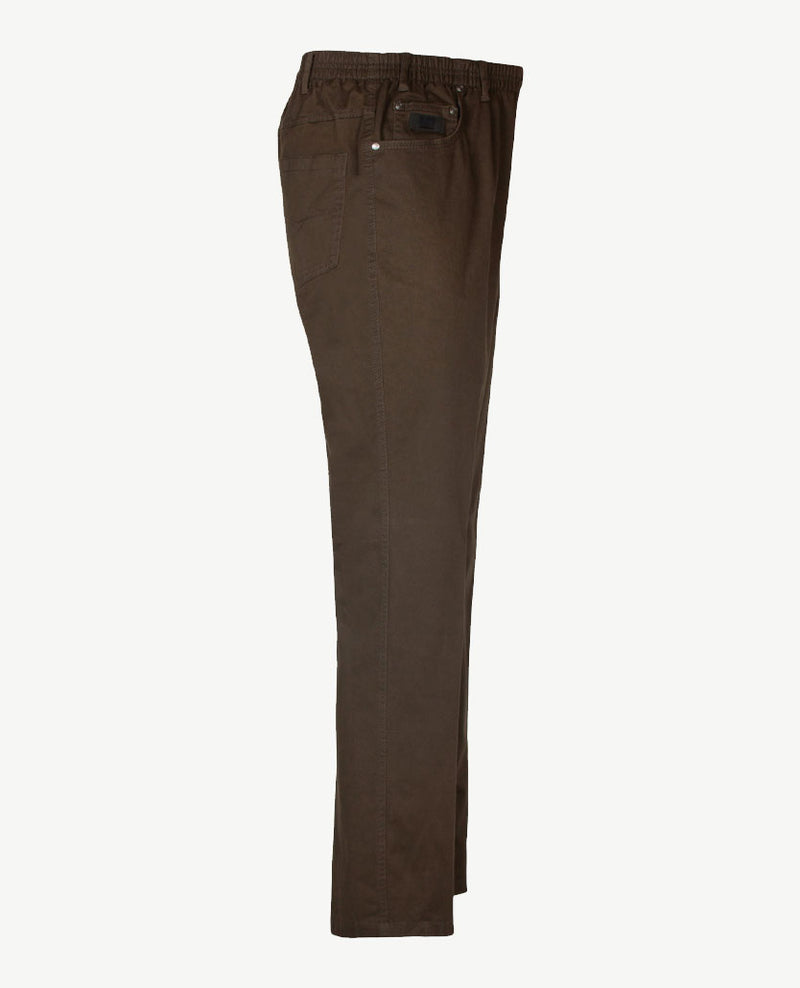 D.Y.P. - Oliver - Elastische band - Katoen - 5-pocket - Choco bruin