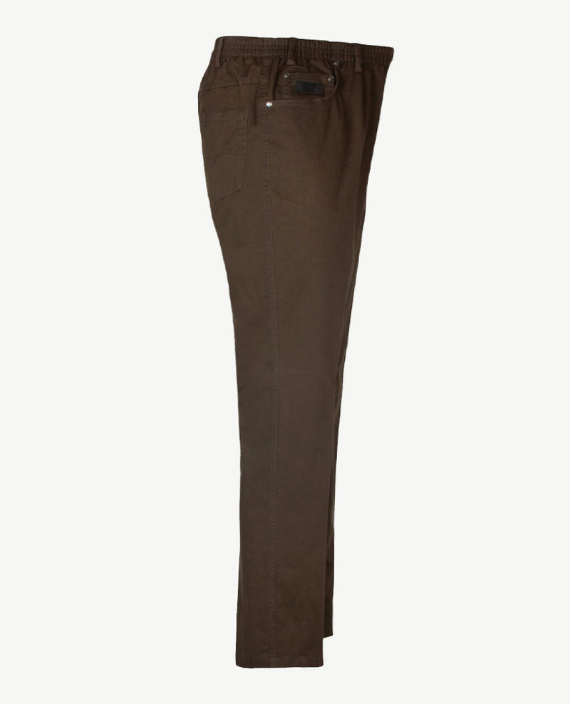 D.Y.P. - Oliver - Elastische band - Katoen - 5-pocket - Choco bruin