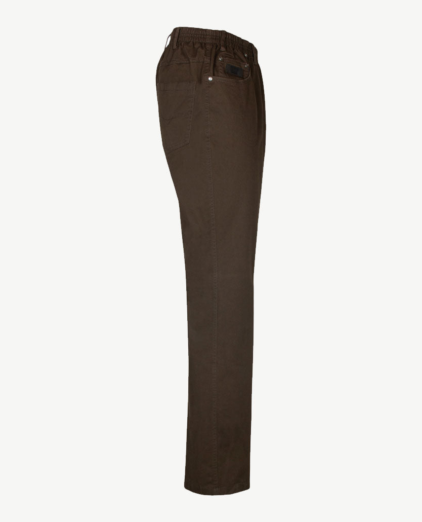 D.Y.P. - Oliver - Elastische band - Katoen - 5-pocket - Choco bruin