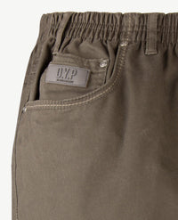 D.Y.P. - Oliver - Elastische band - Katoen - 5-pocket - Donker Khaki